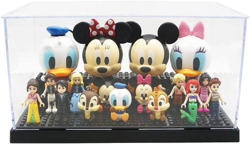 Black Display Case for Minifigure Action Figures - Perfect for LEGO Collectors