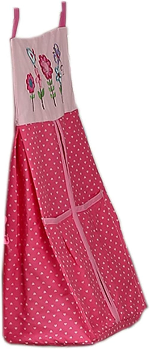 CribMATE 1 PC Pink Flower Owl Crib Diaper Bag, Crib Diaper Hanging Organizer Bag Baby Girl Gift Idea (Diaper Crib