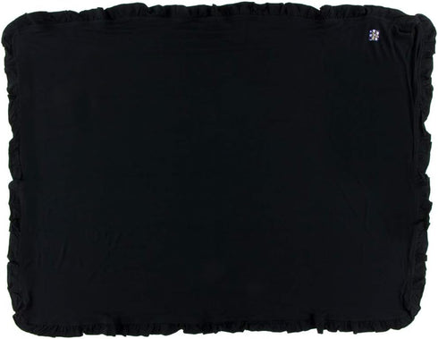 KicKee Pants Little Girls Basic Ruffle Stroller Blanket - Midnight, One Size