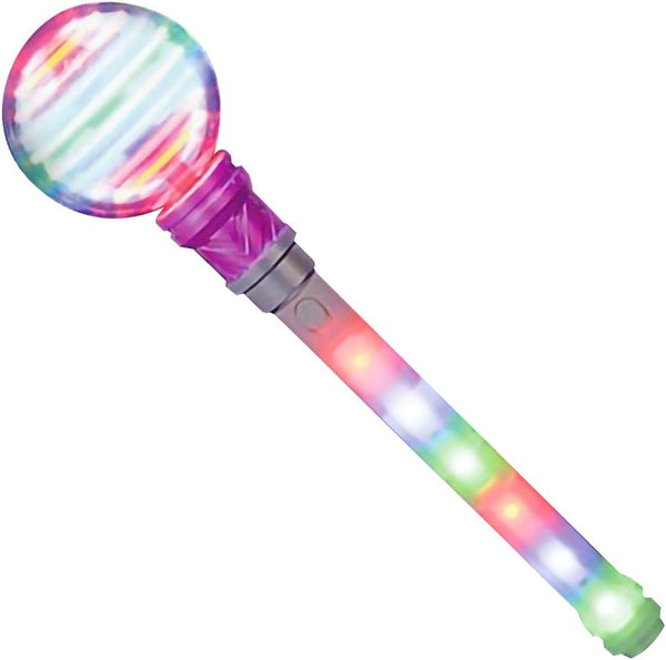 ArtCreativity Spinning Light Up Wand for Kids, 14-Inch LED Light Wand with Batteries Included