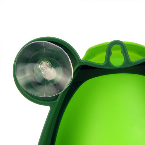 Cute Frog Potty Training Urinal for Boys, Blackish Green with Funny Aiming Target.