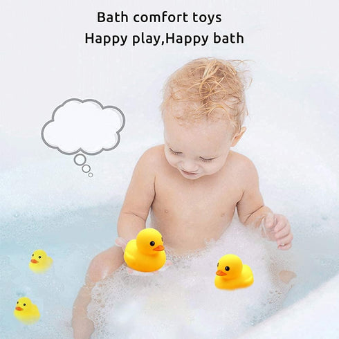CICITOYWO 10pcs Yellow Rubber Ducks, Preschool Bath Toys Bathtub Floating Squeaky Duckies Gift for Baby Shower Infants