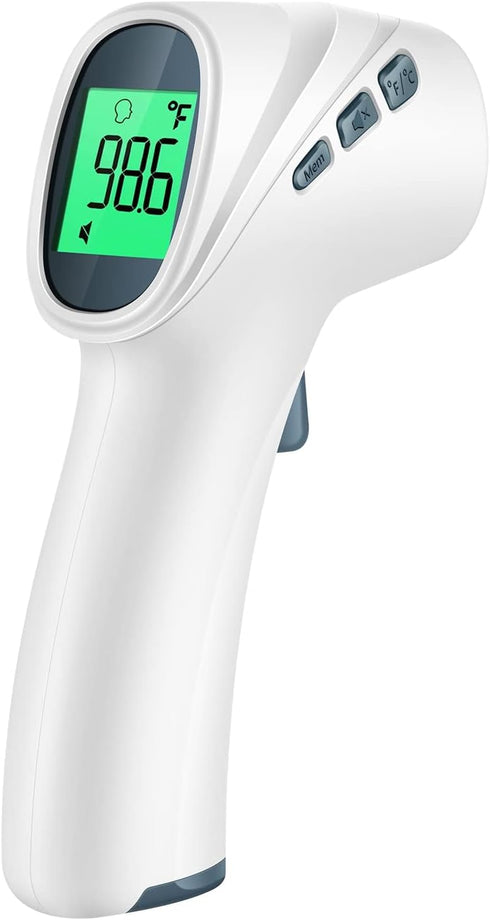 Touchless Thermometer for Adults, Digital Infrared Thermometer Gun with Fever Alarm, Fast Accurate Results (Gray)