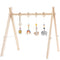ToyKing Wooden Baby Play Gym with Hanging Bar, 4 Gym Toys and Natural