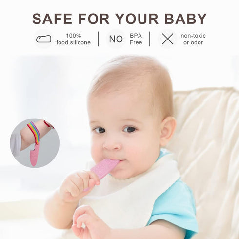 0-BPA Silicone Culinary Kitchen Utensil Baby Teething Toys: Chef Cooking Role Playing Games Training for Infants, 4 Pack
