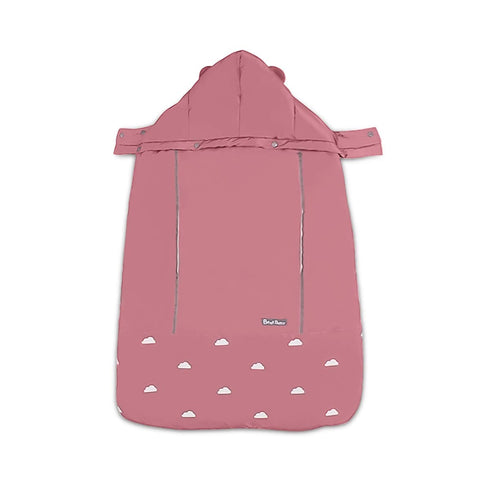SONARIN Universal All Seasons Weather Cover for Baby Carrier,Cloak for Winter Warm,Footmuff,Windproof,Waterproof,Detachable hat(Pink)