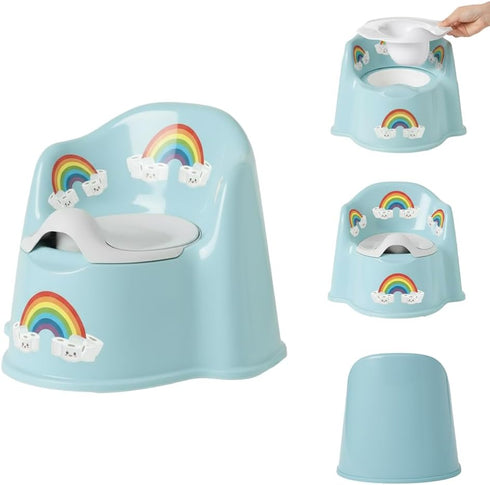 Potty Training Toilet for Toddlers with Easy-Clean Removable Bowl, Built-In Splash Guard,