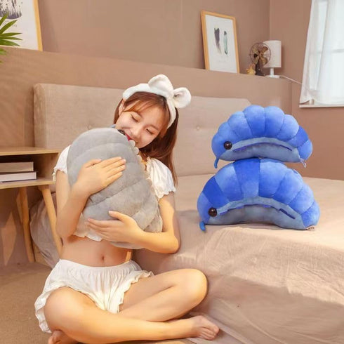 Hgplvxj (Gray,12Inch) Lifelike Insect Plush Toy, Pill Bug Stuffed Animal Plush Pillow Birthday Xmas Gift for Kids