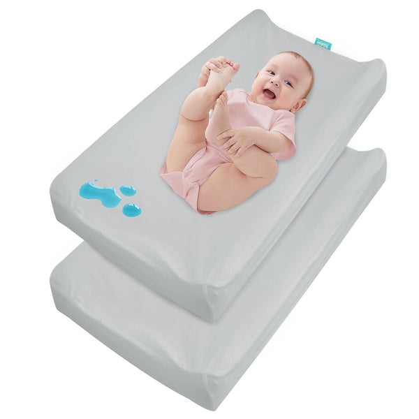 Changing Pad Cover Waterproof, 2 Pack Diaper Change Table Sheets for Baby