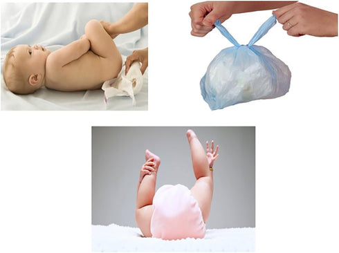 100 Count 4-25 Sassy Disposable Diaper Sacks, Powder Scented, Sacks per Roll, Easy-to-Tie, Diaper Disposal or Pet Waste