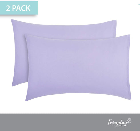 2-Pack Toddler Travel Pillowcases - 100% Soft Microfiber, Hypoallergenic, Solid Purple, Fits 14x19, 13x18, 12x16