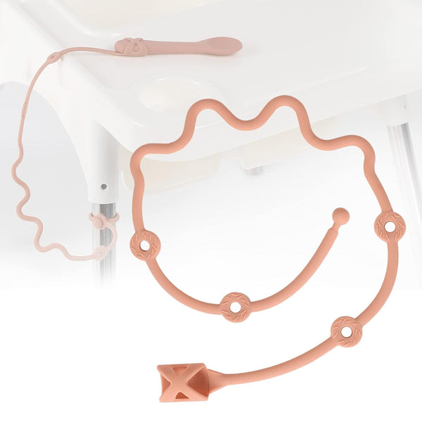 Baby Spoons Self Feeding 6 Month, SMAutoLife Toddler Utensils Holder Strap, Food Grade Silicone (Orange)