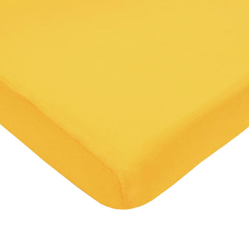 American Baby Company 100% Natural Cotton Fitted Crib Sheet 52" x 28" - Soft, Hypoallergenic, Golden Yellow for Boys &