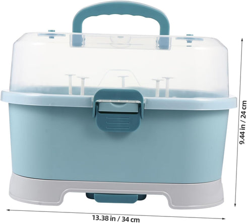 Bottle Storage Box with Draining Drying Rack Portable Milk Bottle Case Organizer for Supplies Lightweight and Wear