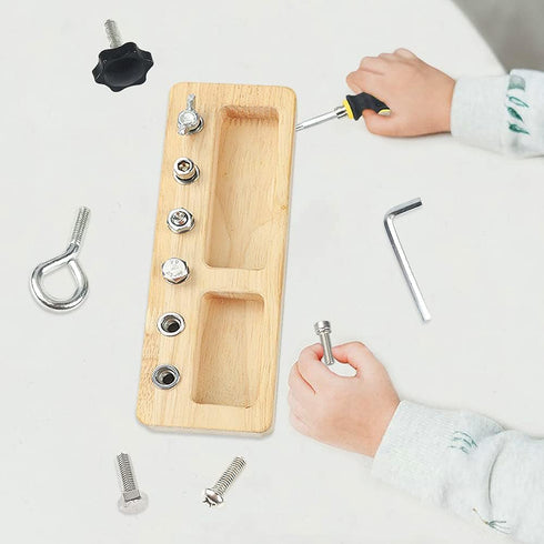 Yowlieu 14 Set, 3 4 5 Pcs Kids Montessori Screwdriver Board Wooden Screw Driver Activities Tools Montessori Toys