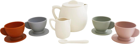 Marlowe & Co Silicone Tea Play Set for Children, 12 Piece Dishwasher
