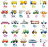 DECOWALL DS8-2005N Transport Alphabet Kids Wall Stickers, Peel and Stick Removable Decals for Nursery Bedroom