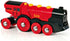 BRIO World 33592 Mighty Red Action Locomotive, Battery Operated Toy Train with Light and Sound Effects