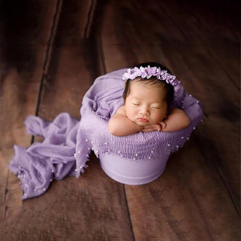 Eforcase Newborn Photography Props Wrap Pearl Decor Wrap Blanket Swaddle Baby Photo Props Photoshoot Wraps Swaddles