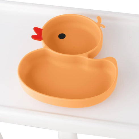 Powerful Suction Plates for Baby and Toddler, Divided Plate, Thanksgiving Plates with Fork & Spoon, Duck Baby Plate,