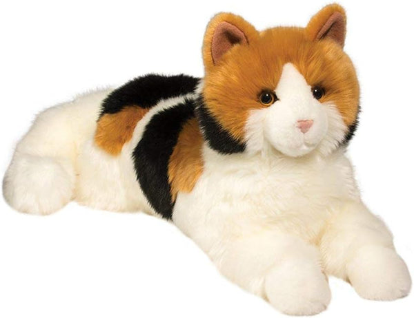 Douglas Puzzle Calico Cat Plush Stuffed Animal | 19-Inch Long