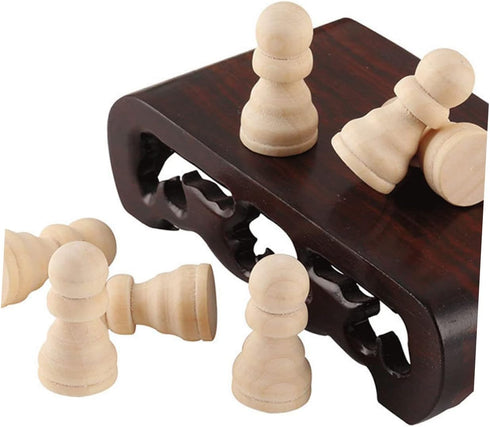 TOYANDONA 50pcs Wooden Chess Pieces Toys - Unfinished Wood Crafts Puzzle Toy - Wood Checker Toys Painting DIY Chess