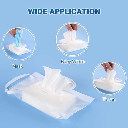 Susimond 6pcs Portable Wet Wipe Dispenser, Refillable Eco-Friendly Holder for Baby Wipes, Travel Container for Strollers