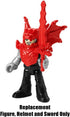 Imaginext Replacement Parts for Fisher-Price Blazing Battler's Dragon Playset - Black and Silver Figure with Helmet &