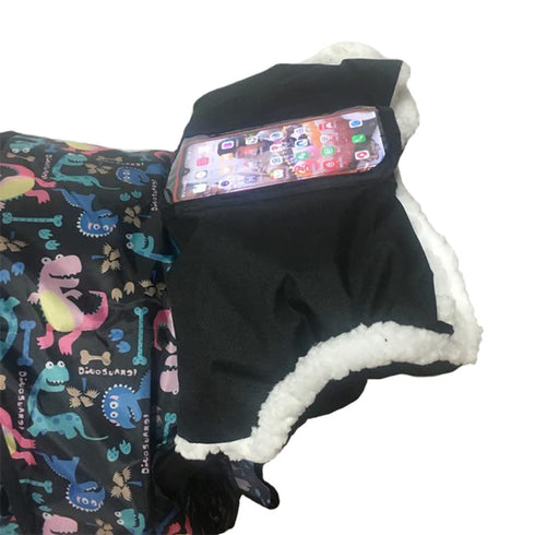 Stroller Fleece Hand Muff Winter Anti-Freeze Gloves with Phone Holder for Pushchair Pram
