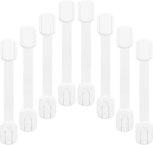LKbeuuu 8-pack Child Safety Cabinet Locks, Child-proof Cabinet Locks with 3M Adhesive, No