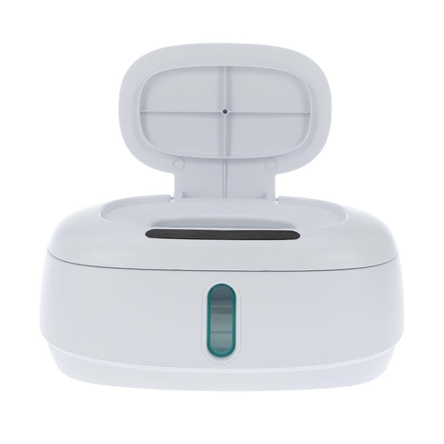 Nuby Hands-Free Baby Wipe Warmer - Touch-Free Motion Sensor Lid, Weighted Warming Plate, Built-in Night Light & Clear