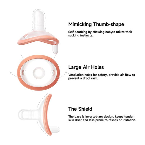 0-6 0-3 Garkoko Baby Pacifiers Months One-Piece Pacifiers Months BPA-Free Lightweight Soft Silicone Newborn Pacifier