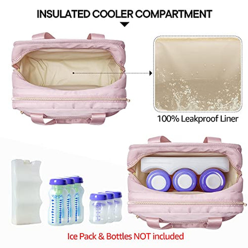 Travel-Friendly Wearable Breast Pump Bag with Cooler and Laptop Sleeve