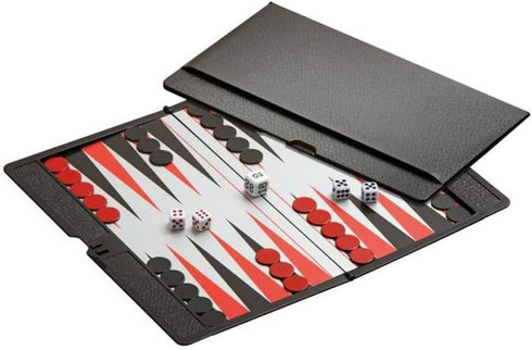 Backgammon Game Set - Mini Magnetic Travel Board Game for Family and Party