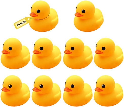 WYNAKESHU 10Pcs No Hole Yellow Rubber Ducks Bath Duck Toys for Toddlers Boys