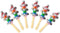 6Pcs Wooden Jingle Hand Bells - Rainbow Handle Wooden Bells Jingle Stick Shaker Rattle for Baby Kids Children Musical