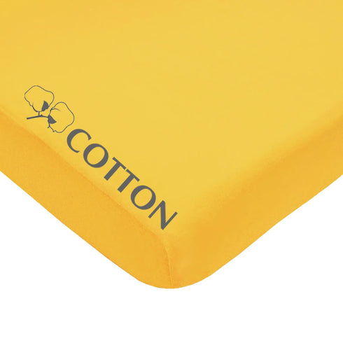 American Baby Company 100% Natural Cotton Fitted Crib Sheet 52" x 28" - Soft, Hypoallergenic, Golden Yellow for Boys &