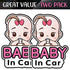 2 Pcs Baby in Car Stickers Sign for Girl Baby Car, Removable Safety Notice on Board