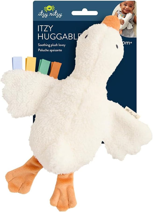 Itzy Ritzy Huggable Lovey Soft Plush Baby Comfort Toy & Snuggle Companion with Sensory Ribbons - Machine Washable