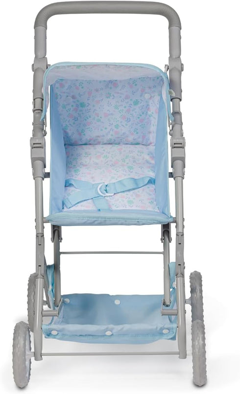 18" 3+ JC Toys - Berenguer Boutique | Fashionable Stroller with Canopy and Storage | Simple Folding |Blue Accessory
