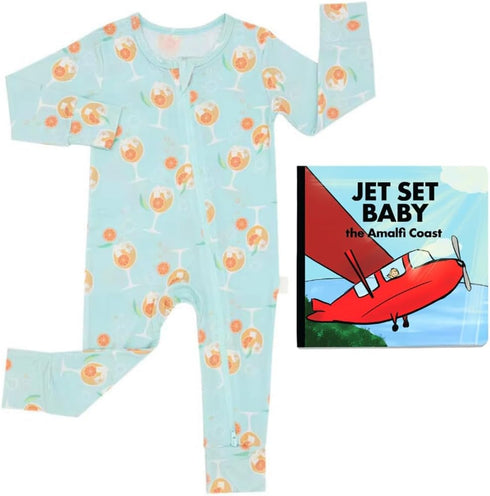 Set Baby Romper & Baby Book Viscose from Bamboo Pajamas for Babies