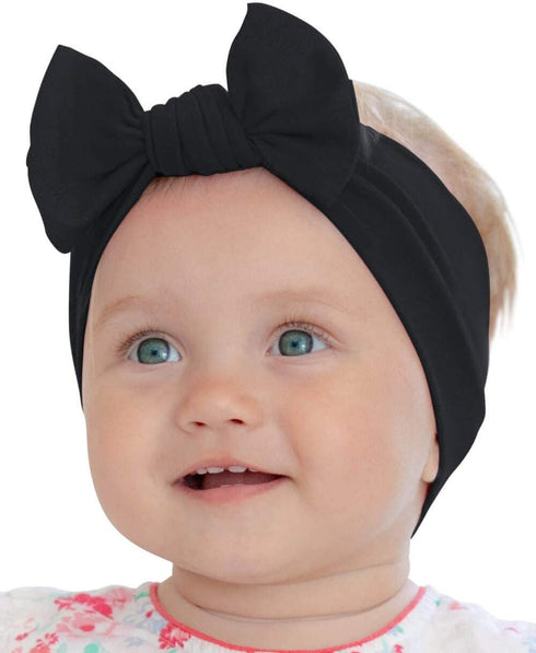 Baby Girl Headbands - Infant, Toddler Cotton Handmade Hairbands with Bows, Child Hair Accessories