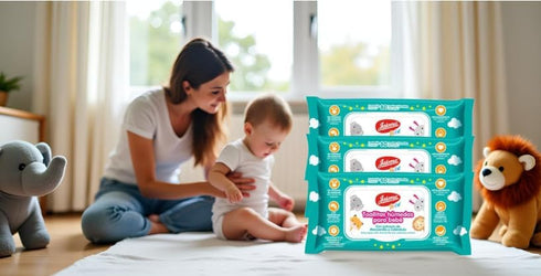 3Pack, 80 JALOMA Baby Wipes with Chamomile and Calendula Extract, Hypoallergenic and Paraben Free, Ct Each