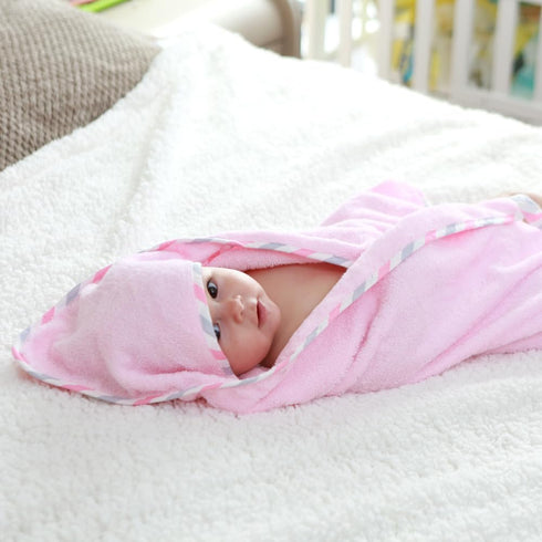 Topwon Apron Baby Bath Towel Fleece Baby Washcloth with Bathing Glove Extra Large Hands Free Absorbent Hooded Towel