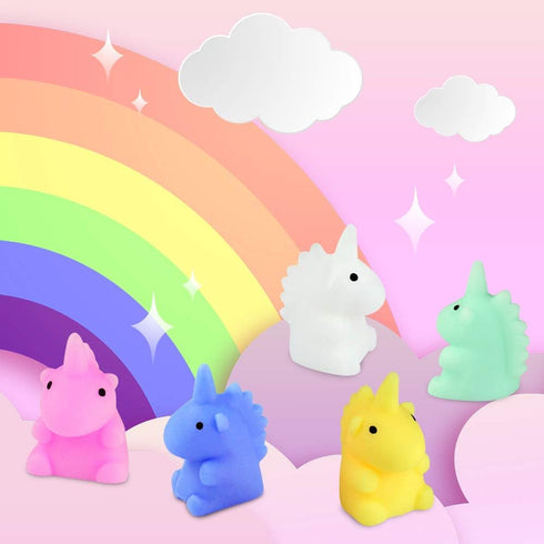 Unicorn Mochi Squishy Hand Toys - Mini Mochi Squishies Squeeze Toy Birthday Party Favors for Kids, Pack of 10