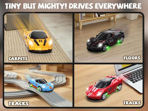 1/64 4-7 8-12, 2.4GHz 3 SASBSC Mini Rc Car Toys for Boys Age Small App & Remote Control Cars with Speed Modes for Kids