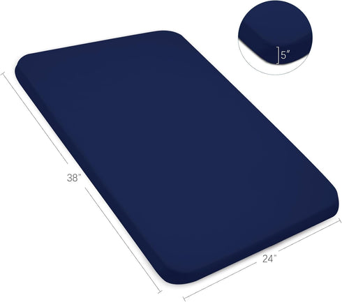 Waterproof Pack and Play Sheets, Fitted 2 Pack Compatible with Graco, 38" X 26" for Baby Playpen/Playard Mattress, Grey