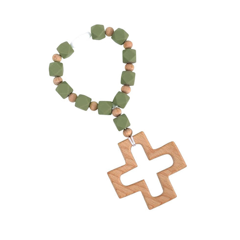 Silicone Ten-Year Rosary, Cross Baptism Silicone Rosary, Baby Rosary Teether, Baby Shower