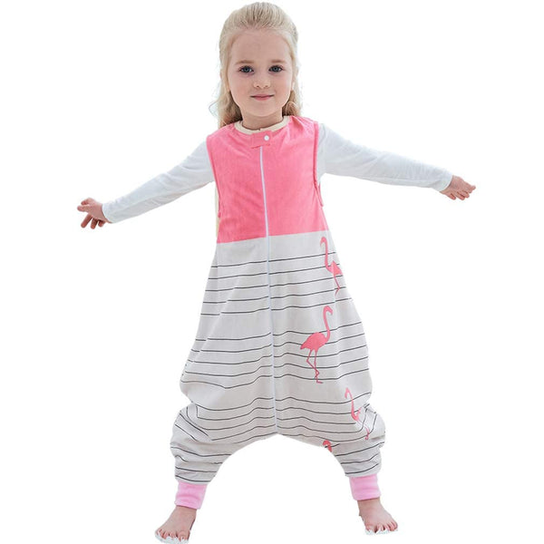 MICHLEY Toddler Sleeping Sack with Feet, Newborn Infant Sleeveless Sleeping Bag 2-way Zipper - Pink Bird, 1-3T