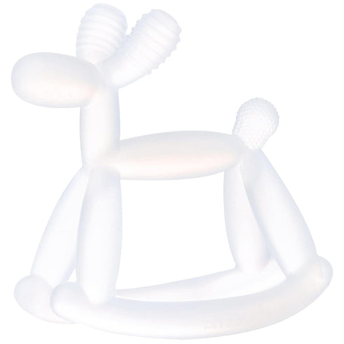 Smooch Rocking Teething Toys for Babies 0-6 Months, Easy to Hold Silicone Teether, Soothes Sore Gums (Clear)